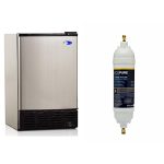 Whynter UIM-155 Stainless Steel Built-in Ice Maker & EcoPure EPINL30 5 Year in-Line Refrigerator Filter-Universal Includes Both 1/4" Compression and Push to Connect Fittings, White