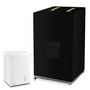 ZUYIYI Mini Chest Freezer Cover, Outdoor Deep Freezer Cover Freezer Protector for 3.5 Cubic Feet 420D Oxford Waterproof Dustproof Sun-Proof Electric Smoker Covers 23"L x 23"W x 34"H, Black