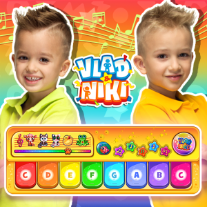 Vlad and Niki: Kids Piano. Music game for boys & girls. Learn to play musical instruments.