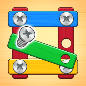 Wood Nuts & Screw Bolts Puzzle