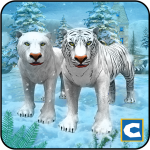 White Wild Tiger Family Survival 3D