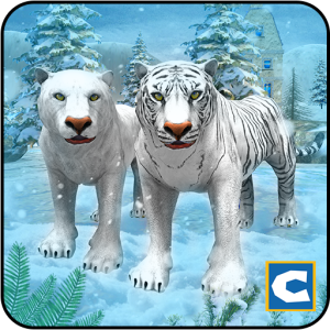 White Wild Tiger Family Survival 3D